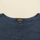 A.P.C. インディゴ フレンチスリーブ サイズXS ブラウス シャツ ネイビー レディース アーペーセー【中古】6-0707S♪