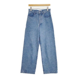 GALERIE VIE ハイツイストデニム ストレートパンツ 定価49500円 サイズ34 デニムパンツ 25SS ブルー レディース ギャルリーヴィー【中古】6-0830G∞