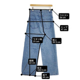 GALERIE VIE ハイツイストデニム ストレートパンツ 定価49500円 サイズ34 デニムパンツ 25SS ブルー レディース ギャルリーヴィー【中古】6-0830G∞