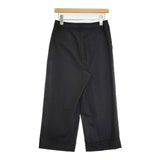 LULU ON THE BRIDGE ロールアップパンツ 日本製 ワイドスラックス センタープレス パンツ ブラック レディース ルルオンザブリッジ【中古】6-0917G∞