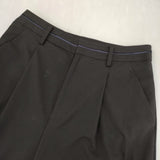 LULU ON THE BRIDGE ロールアップパンツ 日本製 ワイドスラックス センタープレス パンツ ブラック レディース ルルオンザブリッジ【中古】6-0917G∞
