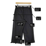 LULU ON THE BRIDGE ロールアップパンツ 日本製 ワイドスラックス センタープレス パンツ ブラック レディース ルルオンザブリッジ【中古】6-0917G∞