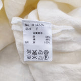 tumugu リネンコットン 切替ワンピース 日本製 TB14225 ギャザー ワンピース オフホワイト ブラック レディース ツムグ【中古】6-0707S♪