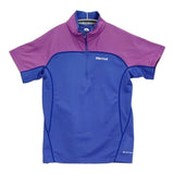 MARMOT WS CLIMB SPEED H/S ZIP MJK-S6527W サイズM カットソー バードブルー×フクシアピンク レディース マーモット【中古】6-0707S♪