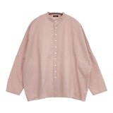 R&D.M.Co- バンドカラー GARMENT DYE BUGGY SHIRT コットンリネン ブラウス シャツ ピンク レディース オールドマンズテーラー【中古】6-0830M∞