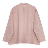 R&D.M.Co- バンドカラー GARMENT DYE BUGGY SHIRT コットンリネン ブラウス シャツ ピンク レディース オールドマンズテーラー【中古】6-0830M∞