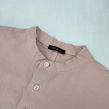 R&D.M.Co- バンドカラー GARMENT DYE BUGGY SHIRT コットンリネン ブラウス シャツ ピンク レディース オールドマンズテーラー【中古】6-0830M∞