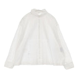 45R/45rpm インドカディのピンタックブラウス 定価41800円 日本製 ブラウス シャツ オフホワイト レディース フォーティーファイブアールピーエム【中古】6-0912M∞