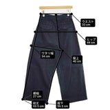 45R/45rpm シャルロットバギーパンツ コットン タック パンツ ネイビー レディース フォーティーファイブアールピーエム【中古】6-0830G∞