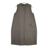 mizuiro-ind front fly cocoon gilet フロントフライコクーンジレ ロングベスト ポリエステル 定価17930円 ベスト グレー レディース ミズイロインド【中古】6-0830M∞