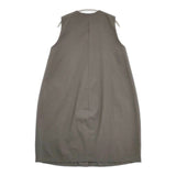 mizuiro-ind front fly cocoon gilet フロントフライコクーンジレ ロングベスト ポリエステル 定価17930円 ベスト グレー レディース ミズイロインド【中古】6-0830M∞