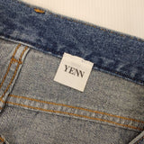 YENN イェン HIGH RISE TUCK WIDE PT 定価26400円 36 カットオフ デニムパンツ ブルー レディース【中古】6-0917G∞