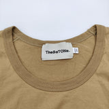 The BaTONe コットン サイズ38 日本製 フレア ポケット オーバーサイズ 刺繍 半袖Ｔシャツ カットソー ベージュ レディース バトン【中古】6-0707S♪