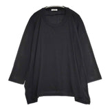 Plantation ツイストバイオジャージー サイズM 定価17600円 製品洗い 長袖Ｔシャツ カットソー ロンＴ ブラック レディース プランテーション【中古】6-0917M∞