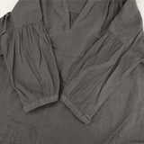 evam eva cotton pullover 定価24200円 日本製 E22T1T076 ブラウス シャツ チャコールグレー系 レディース エヴァムエヴァ【中古】6-0917M∞