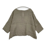evam eva linen pullover sage リネンプルオーバー 定価24200円 日本製 E211T121 ブラウス シャツ 21SS カーキ レディース エヴァムエヴァ【中古】6-0707M♪