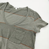 JAMES PERSE USA製 サイズ2 ポケット Uネック 半袖Ｔシャツ カットソー グレー系 レディース ジェームスパース【中古】6-0707S♪