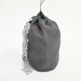 mina perhonen drop pochette forest parade aca9012 羊革 刺繍レース ポシェット グレー ミドリ レディース ミナペルホネン【中古】6-0622G◎