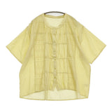 ecoloco エコロコ インド綿 カットワークレースギャザーブラウス サイズ3L CLF8408 刺繍 ブラウス シャツ 26SS イエロー レディース【中古】6-0704S♪