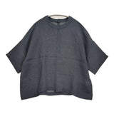evam eva 未使用品 linen pullover リネンプルオーバー 定価26400円 サイズM E261T204 ブラウス シャツ 26SS north sea ネイビー レディース エヴァムエヴァ【中古】6-0704S♪