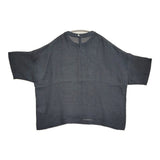 evam eva 未使用品 linen pullover リネンプルオーバー 定価26400円 サイズM E261T204 ブラウス シャツ 26SS north sea ネイビー レディース エヴァムエヴァ【中古】6-0704S♪