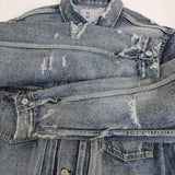 New Manual #006 LV 2ND T-BACK JACKET 定価81400円 ダメージ加工 デニムジャケット インディゴ ブルー メンズ ニューマニュアル【中古】6-0704M♪