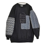 ACNE STUDIOS Jacquard-patch Sweatshirt サイズXXS パッチワーク トレーナー スウェット ブラック メンズ アクネストゥディオズ【中古】6-0704M♪