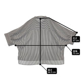 Leilian 洗えるデザインブラウス ストライプ ポリエステル 13+ カタログ掲載 定価35200円 26SS アッシュグレー ホワイト レディース レリアン【中古】6-0704S♪
