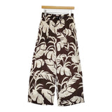Spick and Span リーフプリントイージーパンツ 38 ポリエステル 定価22000円 ワイド パンツ 26SS ブラウン レディース スピックアンドスパン【中古】6-0704M♪
