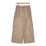 Leilian MUSE BY ROCHAS Premiere プリントイージーパンツ 13+ 定価47300円 26SS キャメル ベージュ ブラック レディース レリアン【中古】6-0704M♪