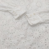 JOURNAL STANDARD LUXE ローンレース ハイネックパフブラウス アイレットフラワー刺繍 定価23100円 25AW ホワイト レディース ジャーナルスタンダード ラックス【中古】6-0704M♪
