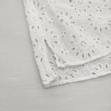 JOURNAL STANDARD LUXE ローンレース ハイネックパフブラウス アイレットフラワー刺繍 定価23100円 25AW ホワイト レディース ジャーナルスタンダード ラックス【中古】6-0704M♪