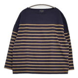 Le Minor フランス製 バスクシャツ ボーダー 長袖Ｔシャツ カットソー ロンＴ ネイビー ブラウン レディース ルミノア【中古】6-0923M∞