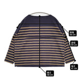 Le Minor フランス製 バスクシャツ ボーダー 長袖Ｔシャツ カットソー ロンＴ ネイビー ブラウン レディース ルミノア【中古】6-0923M∞