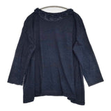 45R/45rpm フラワーモチーフ インディゴ 長袖Ｔシャツ カットソー ロンＴ ネイビー レディース フォーティーファイブアールピーエム【中古】6-0923M∞