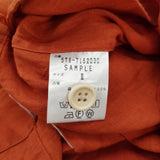 MARGARET HOWELL サンプル品 リネン 578-7152030 サイズ2 リボン付き 半袖シャツ オレンジ 朱色 レディース マーガレットハウエル【中古】6-0707S♪