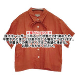MARGARET HOWELL サンプル品 リネン 578-7152030 サイズ2 リボン付き 半袖シャツ オレンジ 朱色 レディース マーガレットハウエル【中古】6-0707S♪