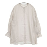 nest Robe リネン近江晒しラッフル袖2wayブラウス 01211-1104 製品染め ブラウス シャツ ライトグレー レディース ネストローブ【中古】6-1003M∞