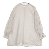 nest Robe リネン近江晒しラッフル袖2wayブラウス 01211-1104 製品染め ブラウス シャツ ライトグレー レディース ネストローブ【中古】6-1003M∞