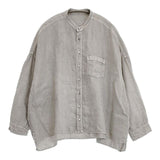 nest Robe リネン 天然染め 01191-1066 日本製 ブラウス シャツ グレー レディース ネストローブ【中古】6-0923M∞
