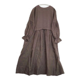 nest Robe 01194-1353 製品染め リネンパフスリーブ2way ワンピース ブラウン レディース ネストローブ【中古】6-1003M∞
