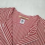 Curensology/THOMAS MASON ノーカラー ストライプ スリット ブラウス シャツ レッド ホワイト レディース カレンソロジー/トーマスメイソン【中古】6-1003M∞