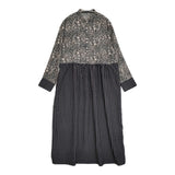 AS KNOW AS de base ペイペイXMIXギャザOP 定価19580円 シャツドレス ペイズリー柄 ワンピース 25AW ブラック ベージュ レディース アズノウアズ ドゥバズ【中古】6-0710M♪