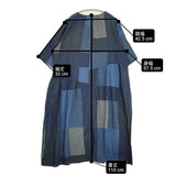 a.no.ne.ne./AS KNOW AS ブロックチェックワンピース パッチワーク ワンピース ネイビー グレー レディース アノネネアズノウアズ【中古】6-0710S♪