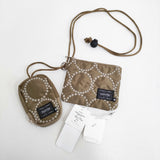 mina perhonen/PORTER 美品 tambourine KEY CASE & COIN PURSE コインケース 刺繍 ポーチ キーケース 2024 ベージュ レディース ミナペルホネン/ポーター【中古】6-0704G♪