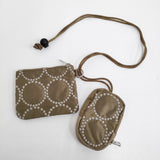 mina perhonen/PORTER 美品 tambourine KEY CASE & COIN PURSE コインケース 刺繍 ポーチ キーケース 2024 ベージュ レディース ミナペルホネン/ポーター【中古】6-0704G♪