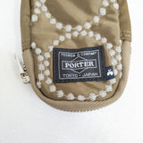 mina perhonen/PORTER 美品 tambourine KEY CASE & COIN PURSE コインケース 刺繍 ポーチ キーケース 2024 ベージュ レディース ミナペルホネン/ポーター【中古】6-0704G♪
