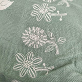 mina perhonen 美品 tori to hana 鳥と花 刺繍 パニーニバッグ ys9897 リネン トートバッグ グリーン レディース ミナペルホネン【中古】6-0704G♪