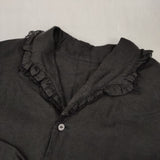 nest Robe レースオープンカラーワンピース 製品染め 後染め 定価28600円 01211-1139 リネン ワンピース ブラック レディース ネストローブ【中古】6-0923M∞