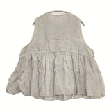 nest Robe リネンインディゴ墨染めノースリーブ ブラウス 定価26400円 01242-1028 シャツ 24SS グレー レディース ネストローブ【中古】6-0707S♪